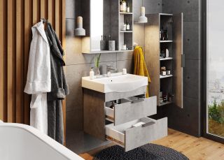 Подвесная тумба под раковину Onika Девис 106546 65см бетон чикаго